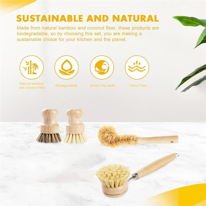 ABNL Ergonomische Holzgriffe 4 – Dish Brush Bamboo Bewertung und Preis